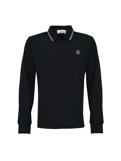 Polo maniche lunghe 2200012 in cotone pique Navy blue STONE ISLAND | 2200012S0018V0020